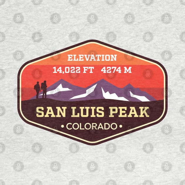 San Luis Peak Colorado - 14ers Mountain Climbing Badge by TGKelly